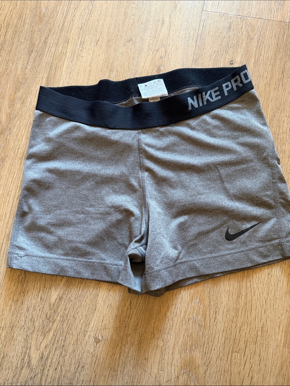 Nike Women's Gray 'NIKE PRO' Elastic Waist Performance Shorts